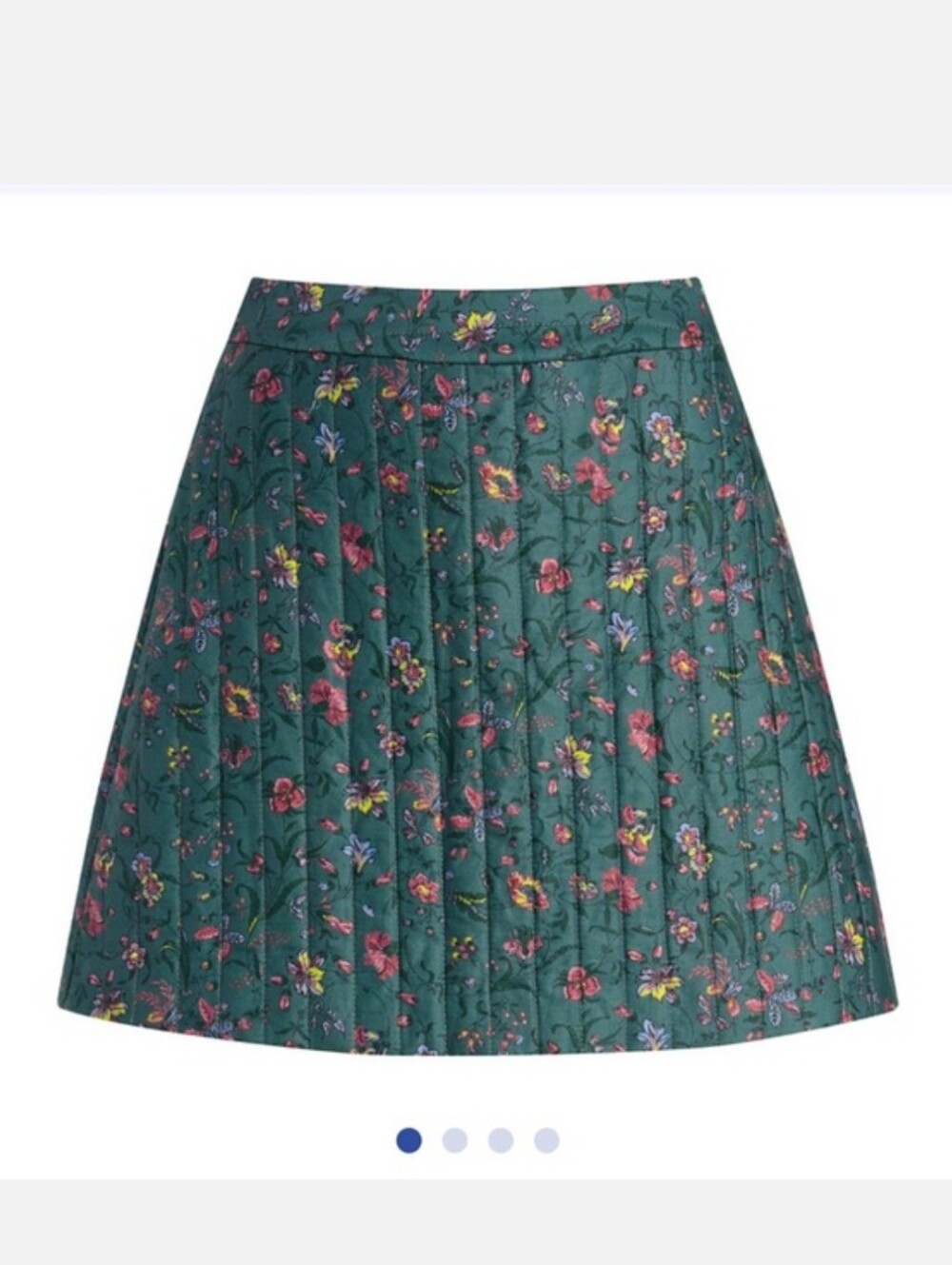 NWT Hill House Flueur Chintz Bottle Green Quilted Floral Mini Skirt Medium